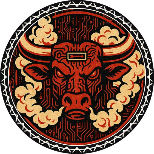 POG #630, Overclock Ox, a Matte pog from the Cyber series