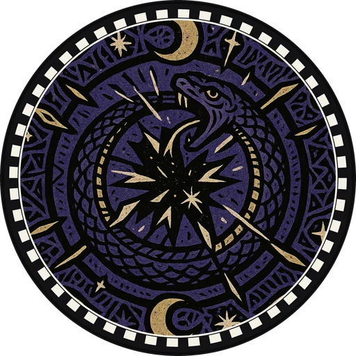 POG #631, Serpent Circle, a Matte pog from the Mystic series