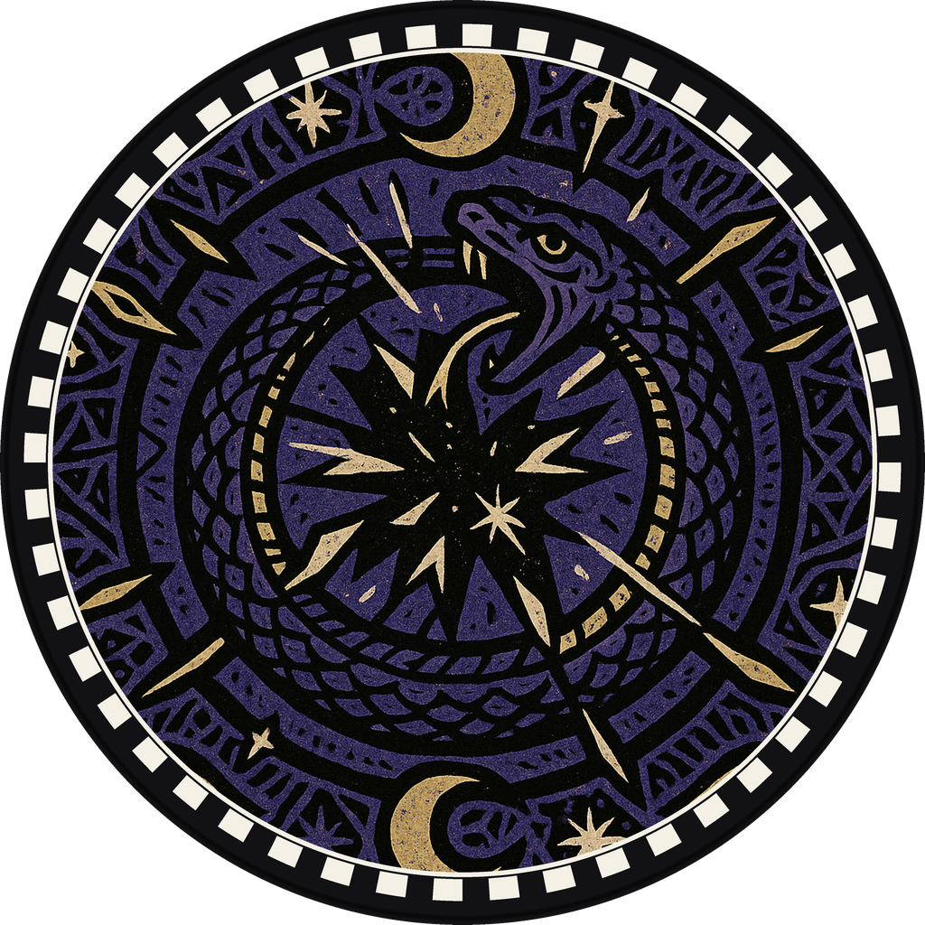 POG #631, Serpent Circle, a Matte pog from the Mystic series