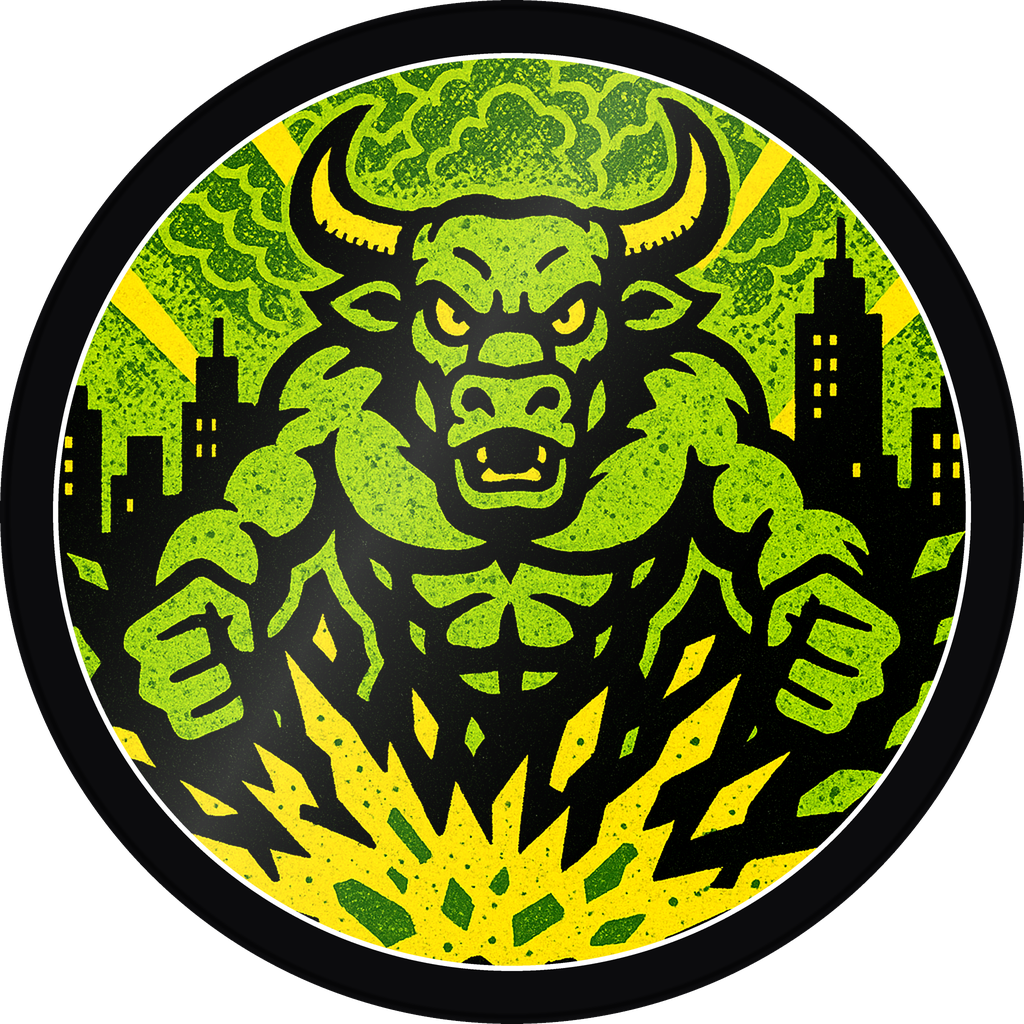 POG #633, Quake Bull, a Gloss pog from the Kaiju series