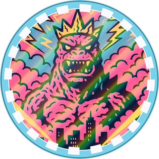 POG #634, Rubble Titan, a Holographic pog from the Kaiju series
