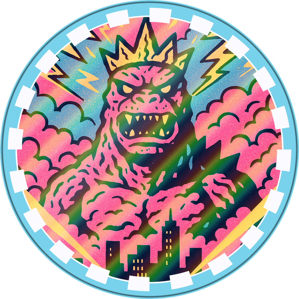 POG #634, Rubble Titan, a Holographic pog from the Kaiju series