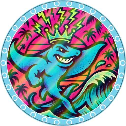 POG #640, Riptide Ray, a Holographic pog from the Surf series