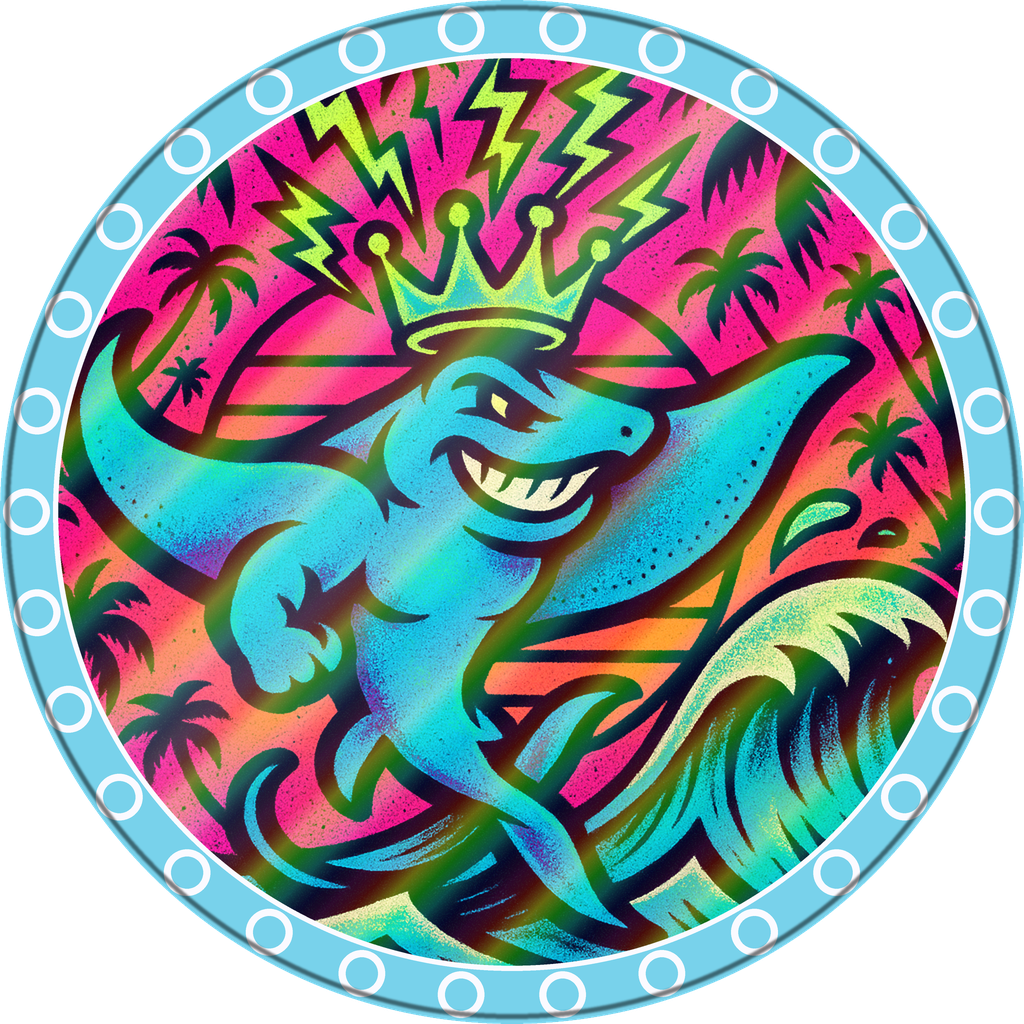 POG #640, Riptide Ray, a Holographic pog from the Surf series