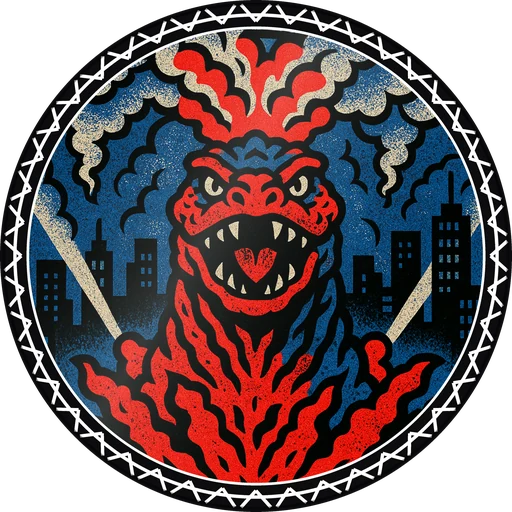 POG #641, Lava Lizard, a Gloss pog from the Kaiju series