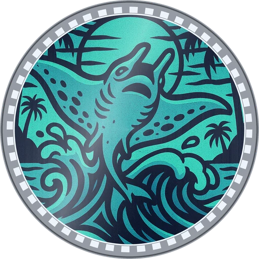 POG #642, Riptide Ray, a Foil pog from the Surf series