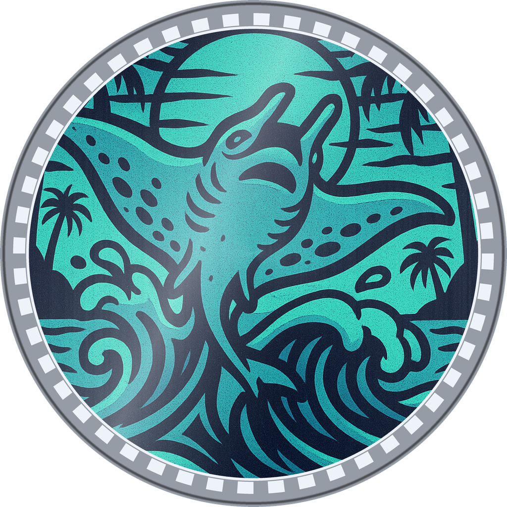 POG #642, Riptide Ray, a Foil pog from the Surf series