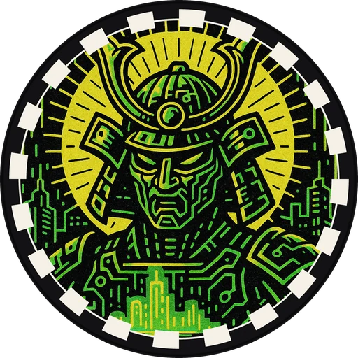 POG #648, Circuit Samurai, a Matte pog from the Cyber series