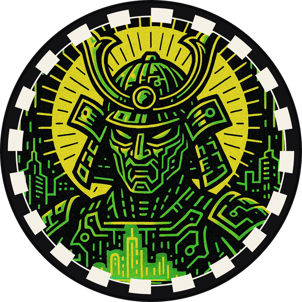 POG #648, Circuit Samurai, a Matte pog from the Cyber series