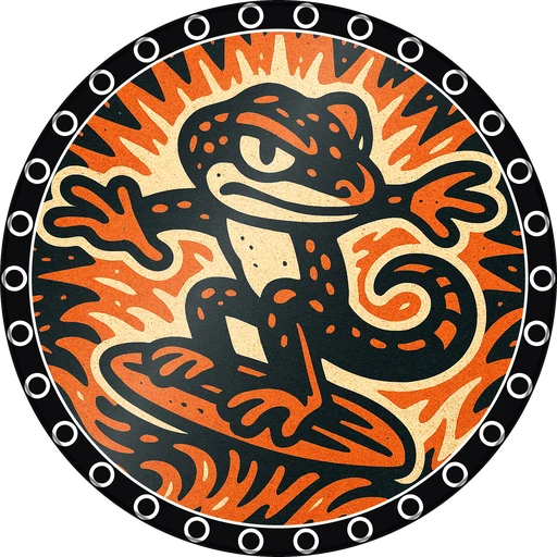 POG #65, Gnarly Gecko, a Gloss pog from the Critter series