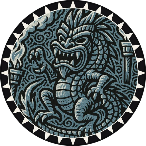 POG #655, Island Wyrm, a Matte pog from the Tiki series