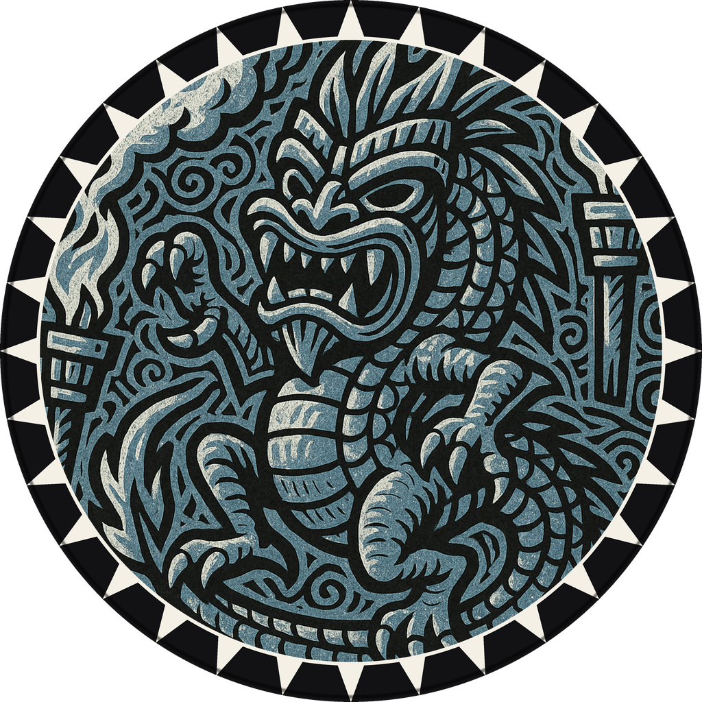 POG #655, Island Wyrm, a Matte pog from the Tiki series