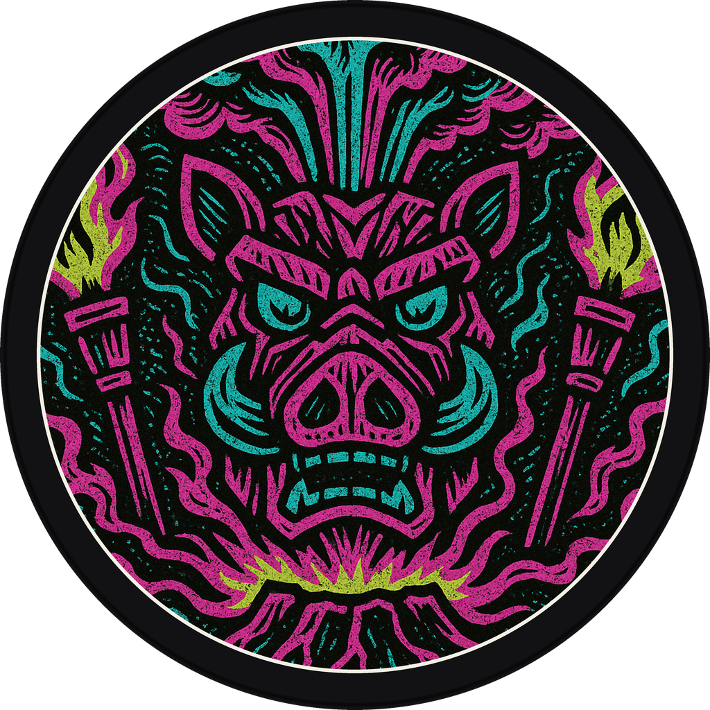 POG #657, Basalt Boar, a Matte pog from the Tiki series