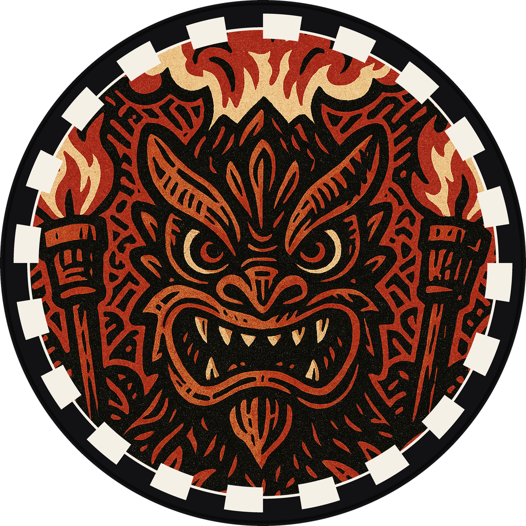 POG #658, Island Wyrm, a Matte pog from the Tiki series