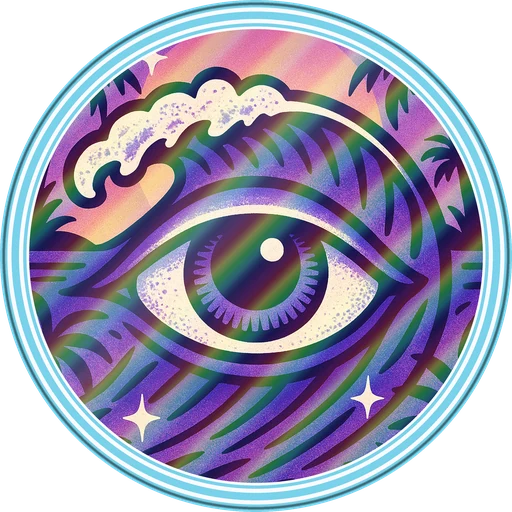 POG #66, Sea Glass Eye, a Holographic pog from the Surf series