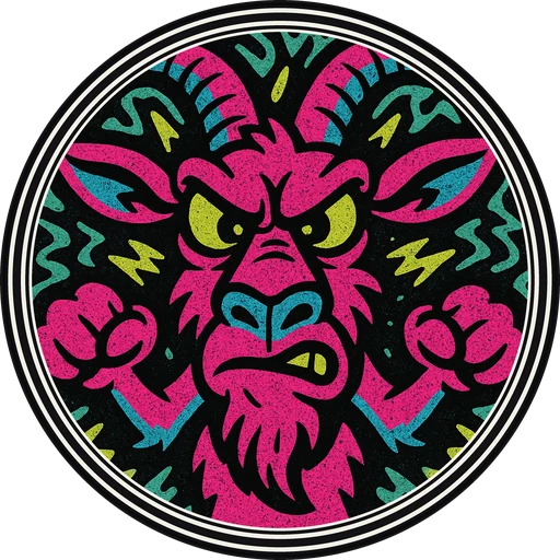 POG #662, Grumpy Goat, a Matte pog from the Critter series