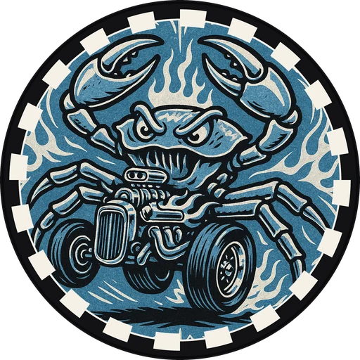 POG #666, Chassis Crab, a Matte pog from the Speed series