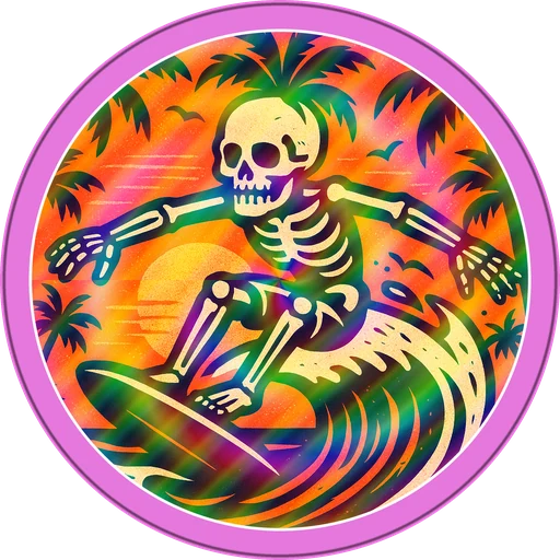 POG #667, Palm Skull, a Prism pog from the Surf series