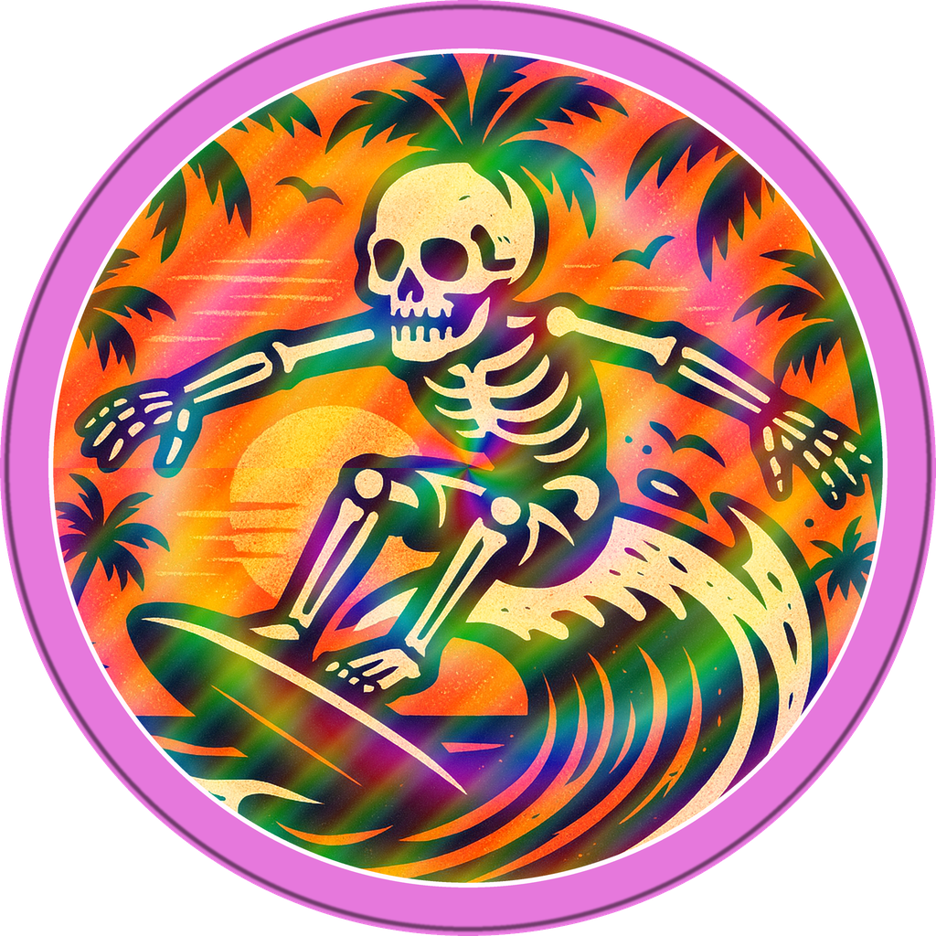 POG #667, Palm Skull, a Prism pog from the Surf series