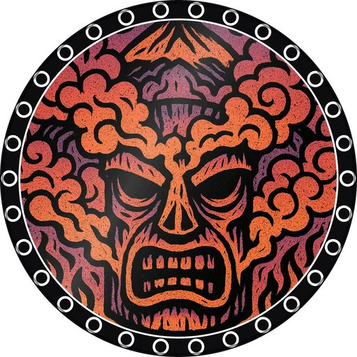 POG #678, Ash Mask, a Gloss pog from the Tiki series