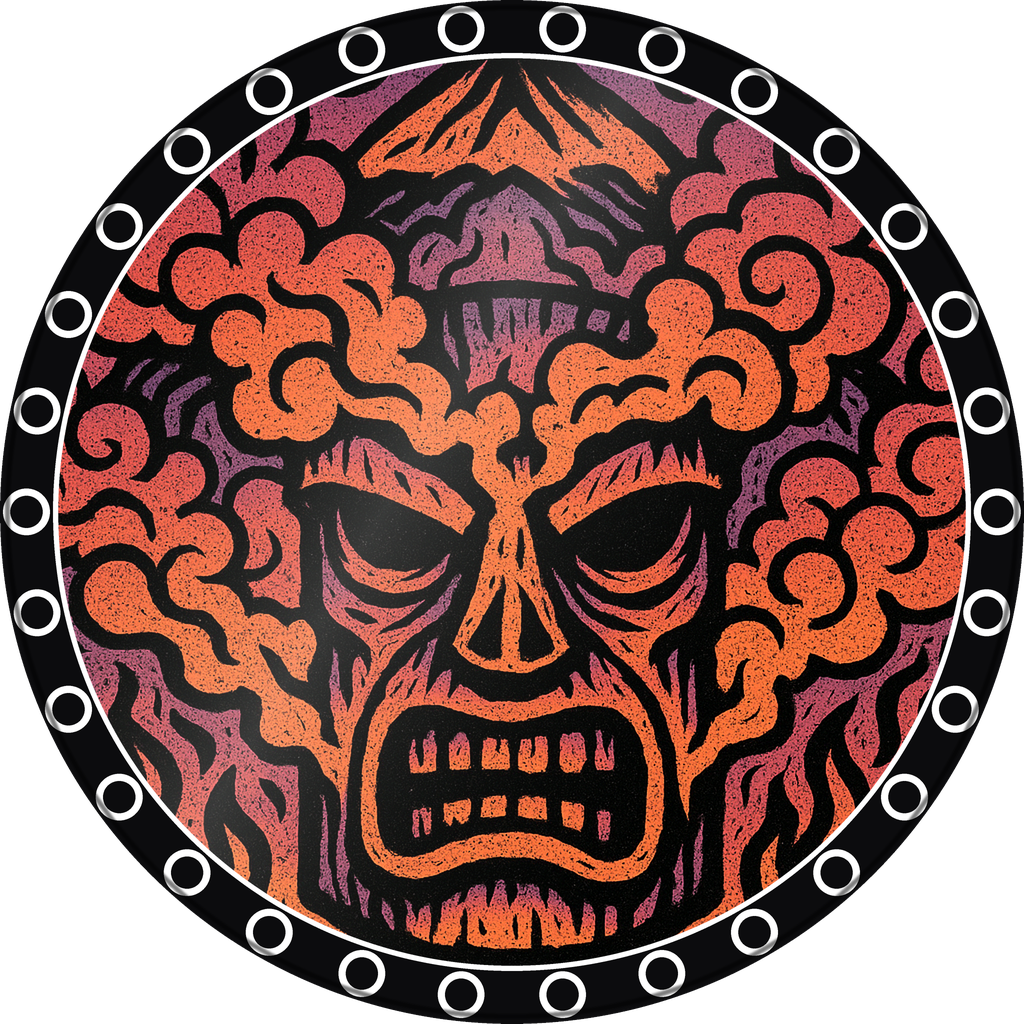 POG #678, Ash Mask, a Gloss pog from the Tiki series