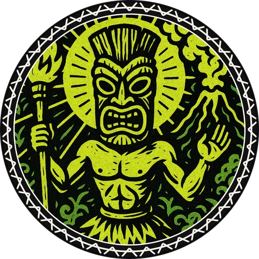POG #68, Fire Dancer, a Matte pog from the Tiki series