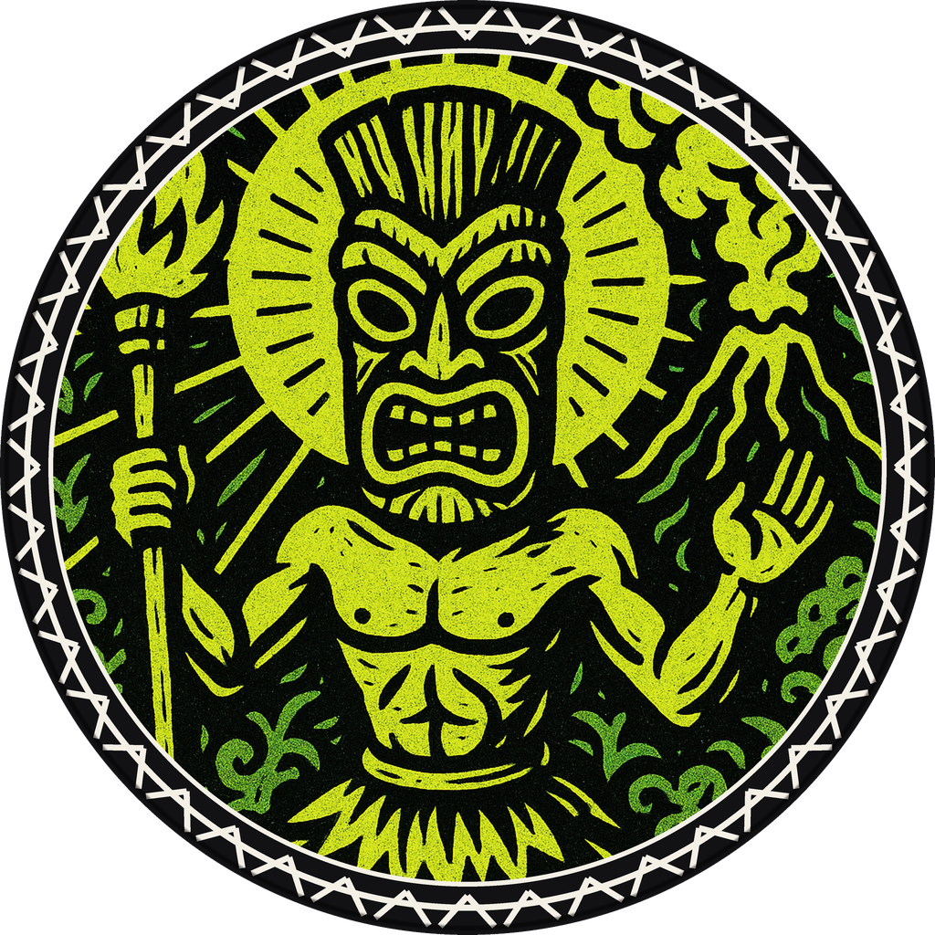 POG #68, Fire Dancer, a Matte pog from the Tiki series