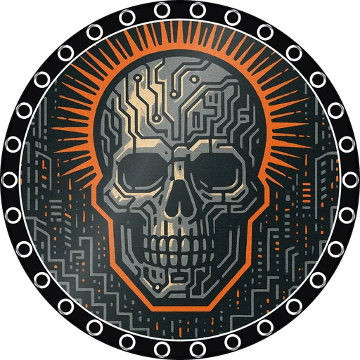 POG #681, Static Skull, a Gloss pog from the Cyber series