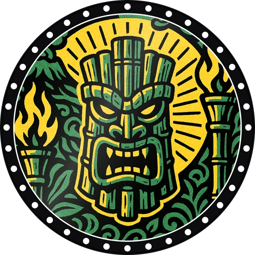 POG #683, Bamboo Beast, a Gloss pog from the Tiki series