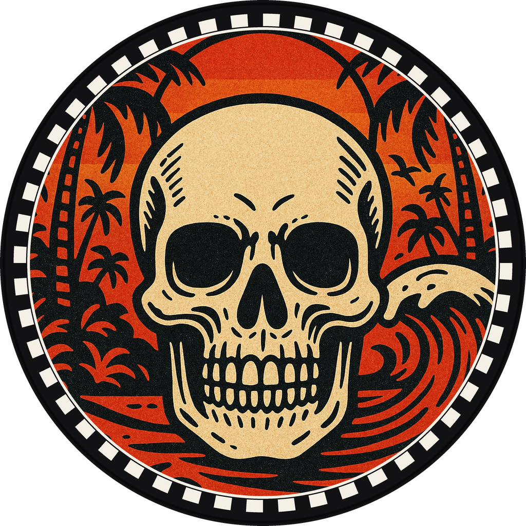POG #684, Palm Skull, a Matte pog from the Surf series