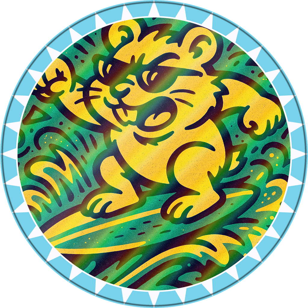 POG #686, Hyper Hamster, a Holographic pog from the Critter series
