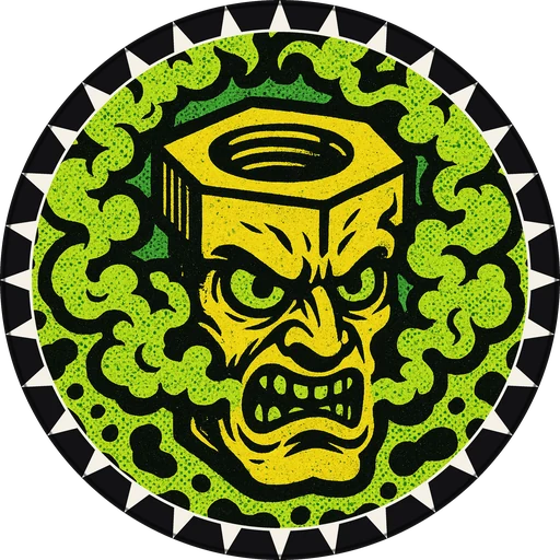 POG #69, Bolt Head, a Matte pog from the Skate series