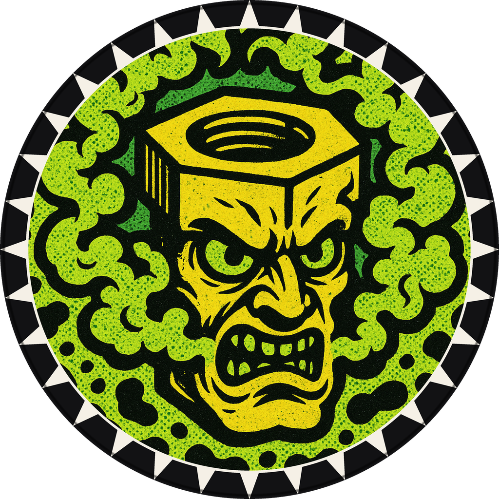 POG #69, Bolt Head, a Matte pog from the Skate series