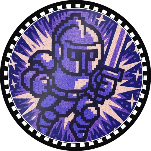POG #691, Pixel Knight, a Gloss pog from the Arcade series