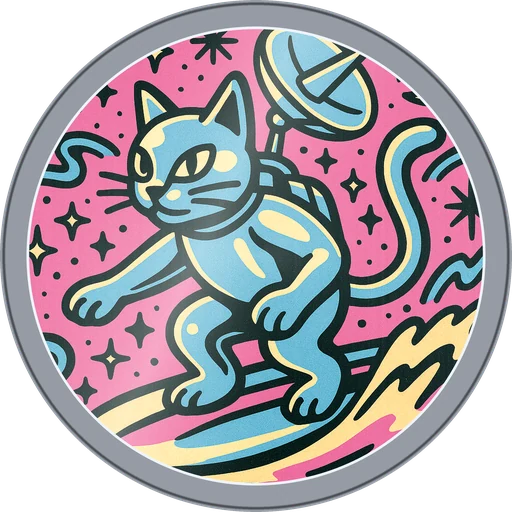 POG #693, Satellite Cat, a Foil pog from the Cosmic series