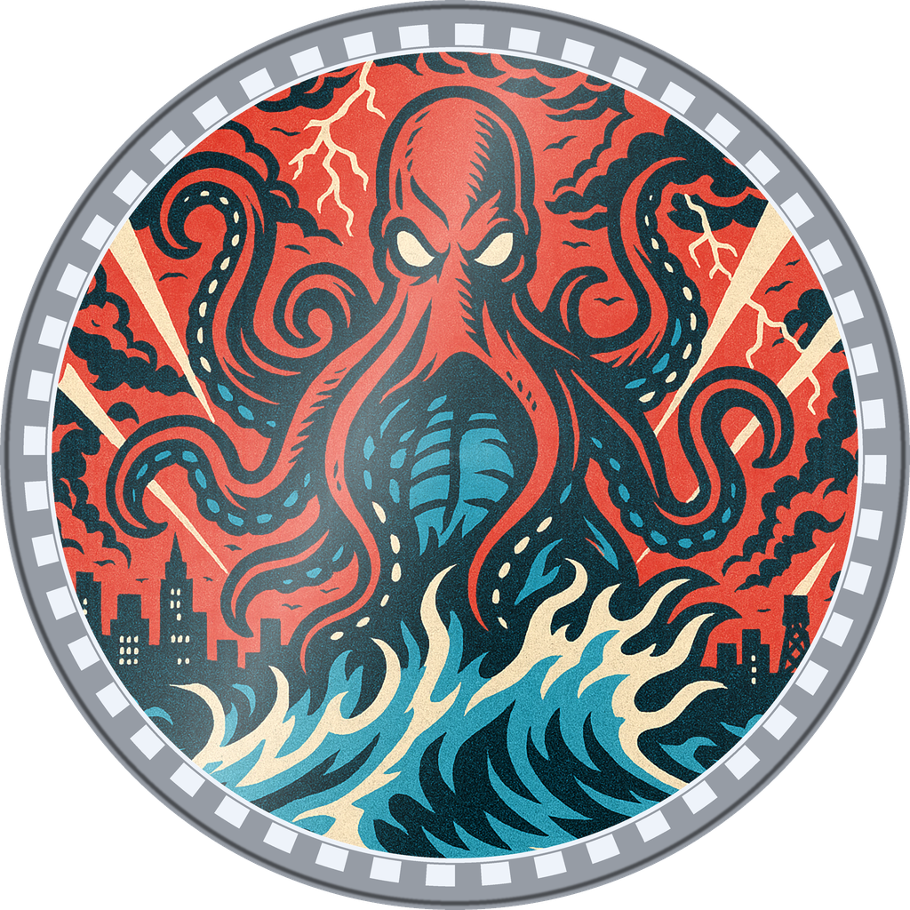 POG #695, Storm Kraken, a Foil pog from the Kaiju series