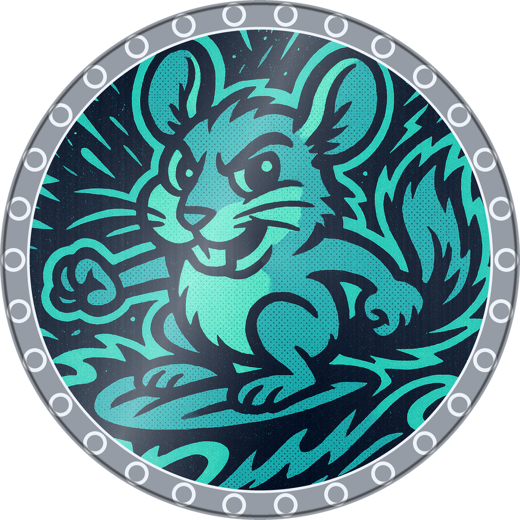 POG #696, Chomp Chinchilla, a Foil pog from the Critter series