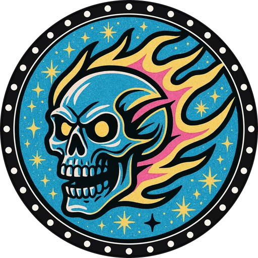 POG #697, Comet Skull, a Matte pog from the Cosmic series