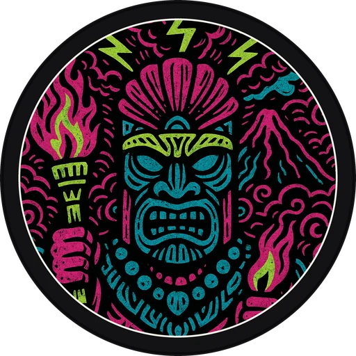 POG #699, Shell Shaman, a Matte pog from the Tiki series