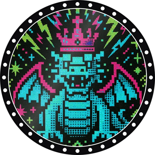 POG #7, Blocky Dragon, a Gloss pog from the Arcade series