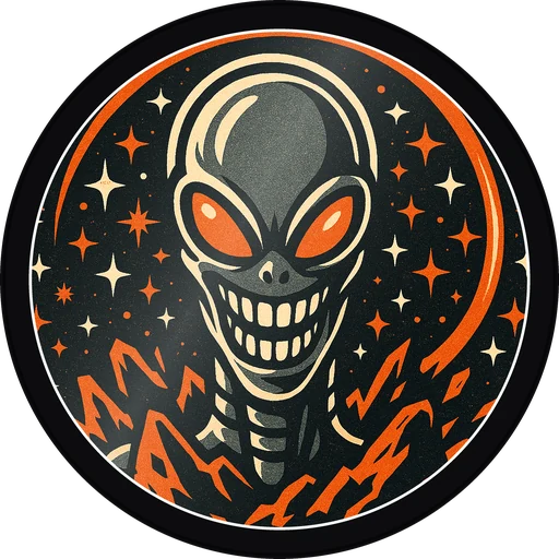 POG #702, Alien Grin, a Gloss pog from the Cosmic series