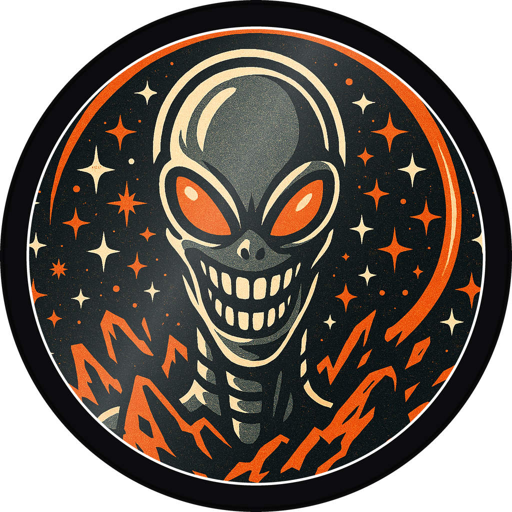 POG #702, Alien Grin, a Gloss pog from the Cosmic series