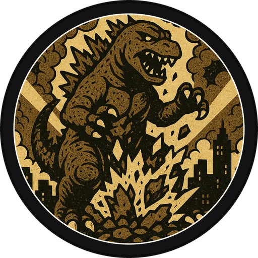 POG #703, Citystomper, a Matte pog from the Kaiju series