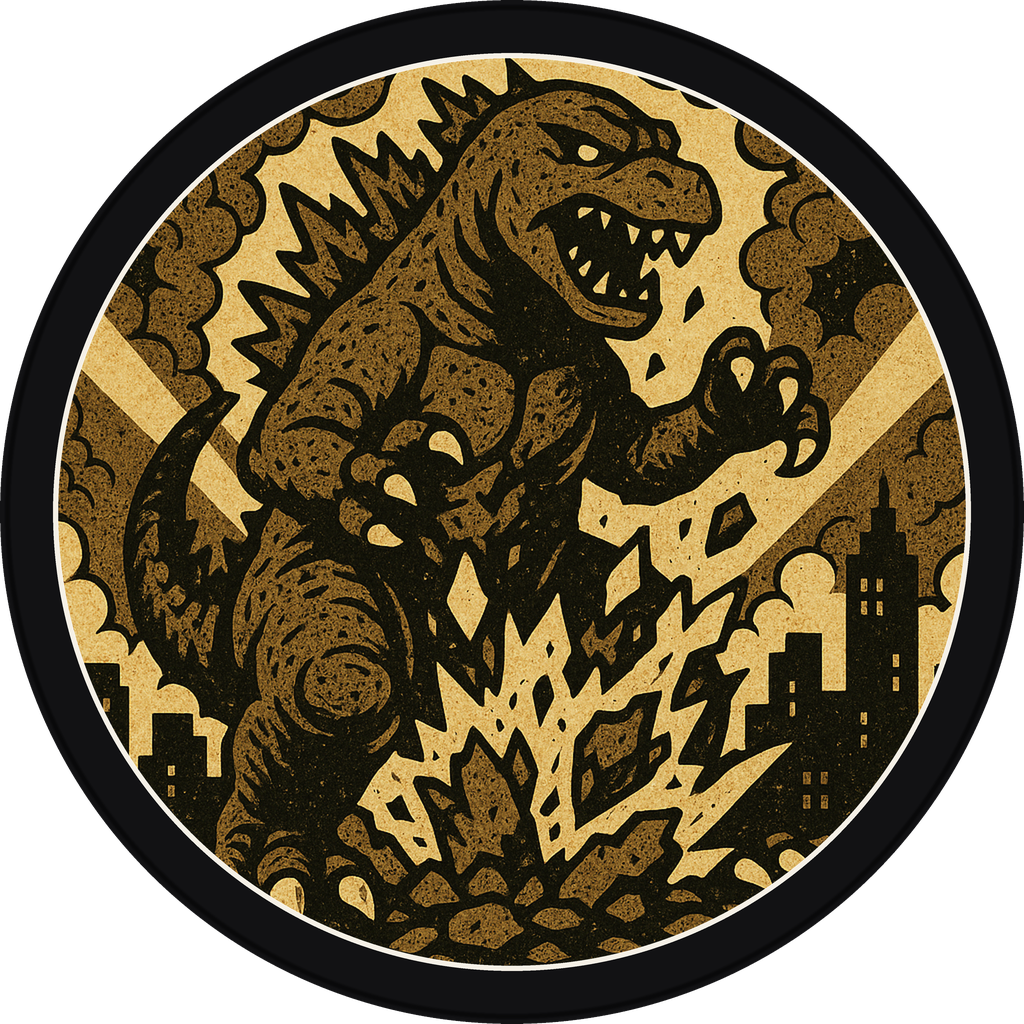 POG #703, Citystomper, a Matte pog from the Kaiju series