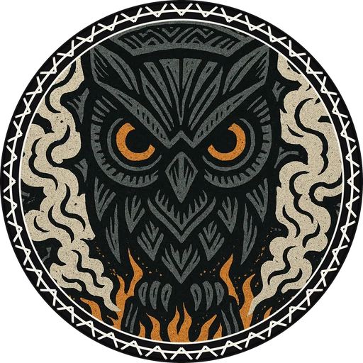 POG #706, Obsidian Owl, a Matte pog from the Tiki series