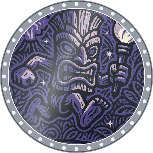 POG #708, Tide Totem, a Foil pog from the Tiki series