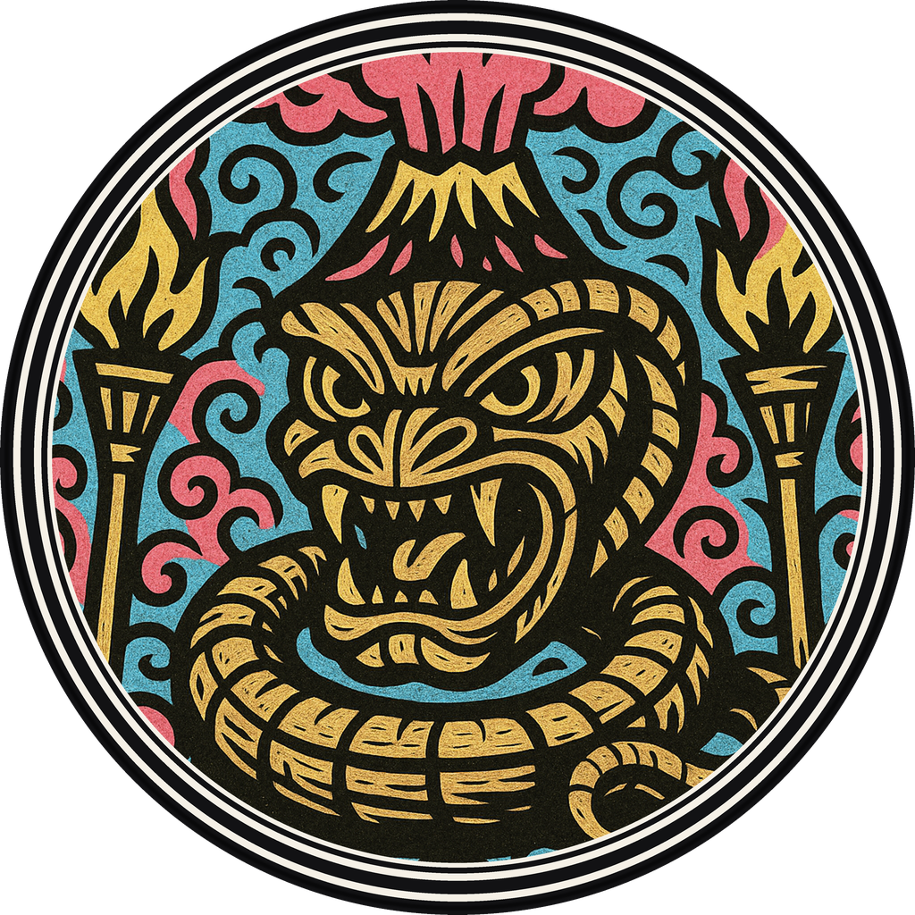 POG #713, Ember Elder, a Matte pog from the Tiki series