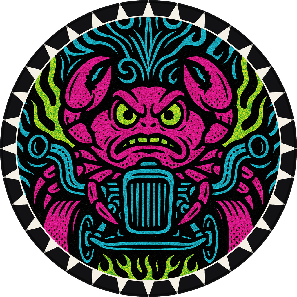 POG #714, Chassis Crab, a Matte pog from the Speed series