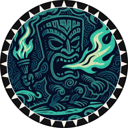 POG #719, Torch Tongue, a Matte pog from the Tiki series