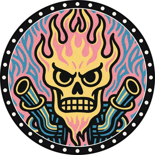 POG #72, Flame Fender, a Matte pog from the Speed series